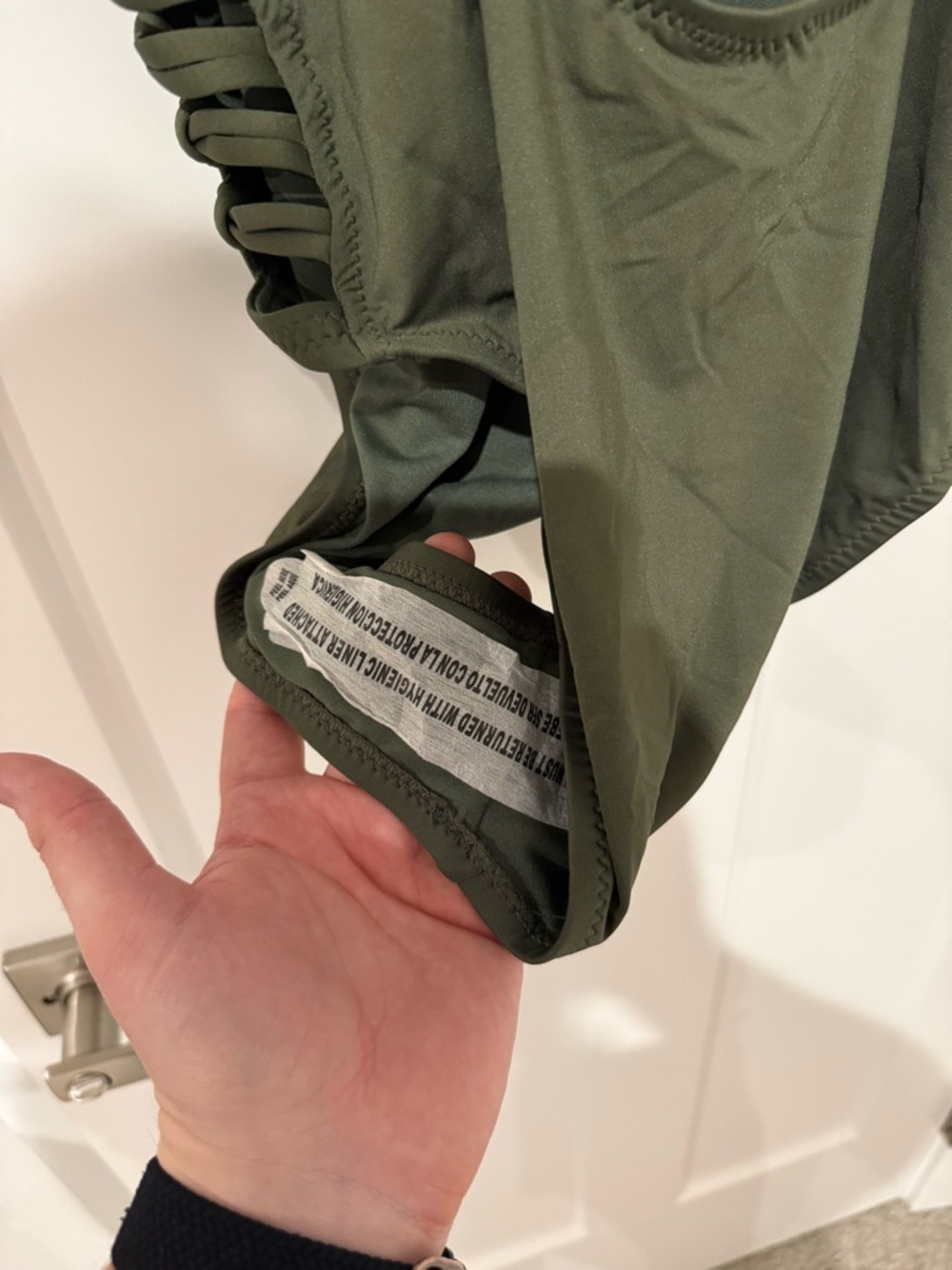 NWOT Shade & Shore Olive Green One-Piece Swimsuit - Picture 4 of 5